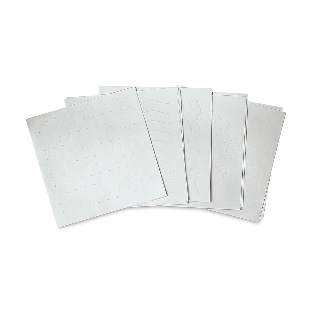 Open in modal - Roylco Sensory Paper - Several sheets showing embossing displayed in fan
