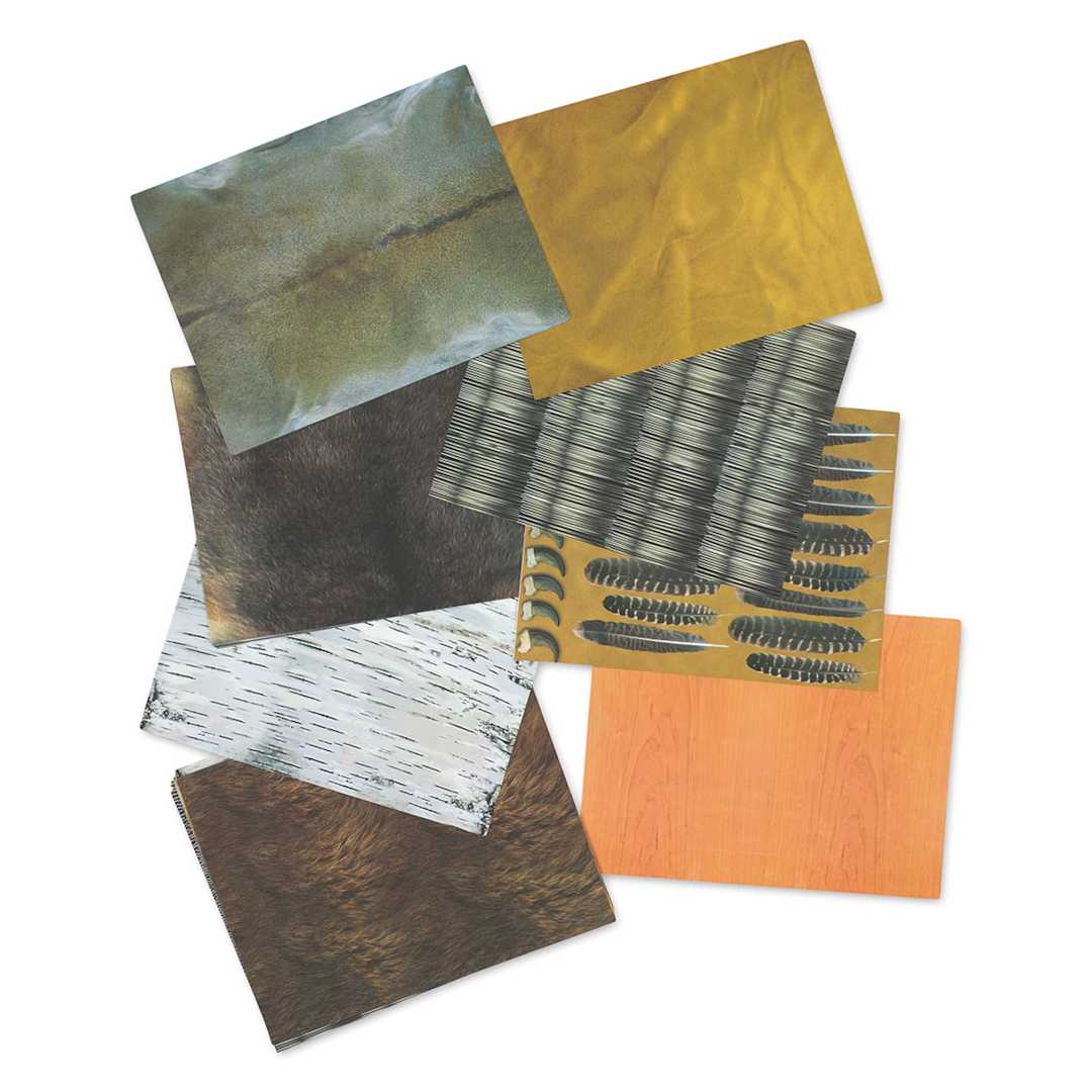 Open in modal - Roylco Indigenous Craft Paper - Eight sheets of different designs shown 
