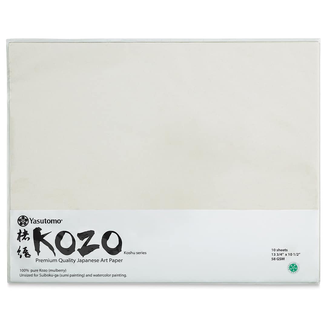 Open in modal - Yasutomo Kozo Paper - Pkg of 10 Sheets (front of package)