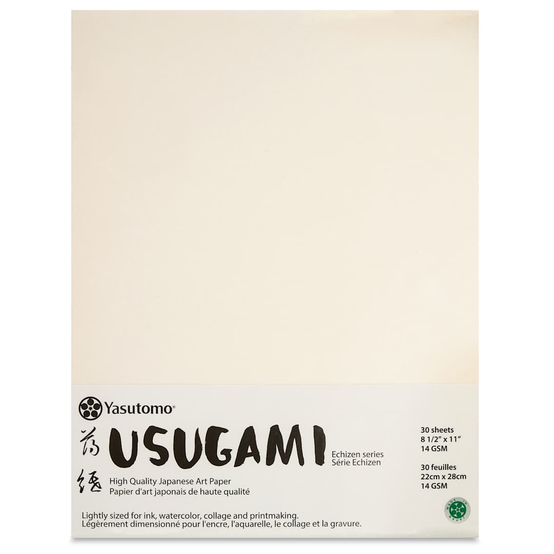 Open in modal - Yasutomo Usugami Paper - 8-1/2" x 11", 30 Sheets, inside of the packaging