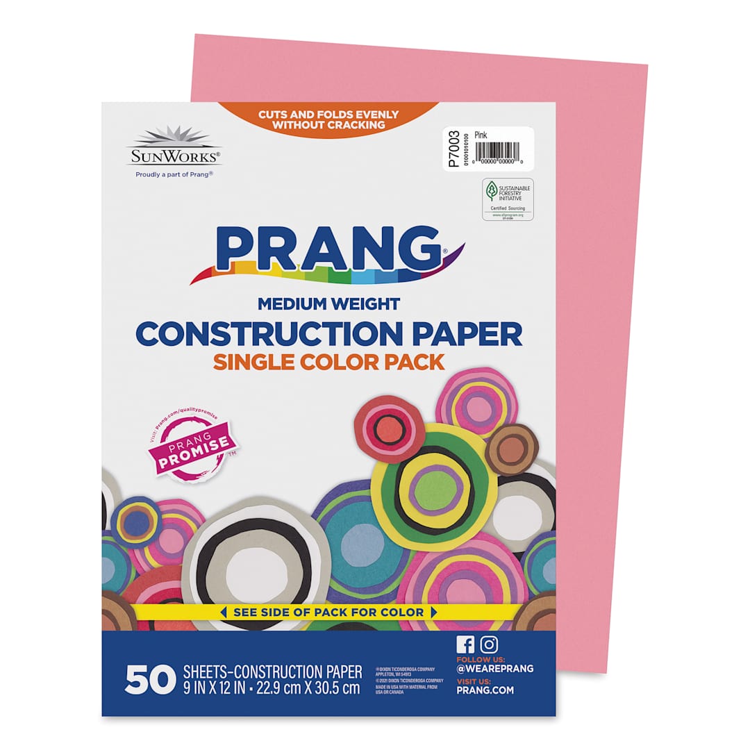 Open in modal - Prang Medium Weight Construction Paper -Pink, 9" x 12", Pkg of 50 Sheets