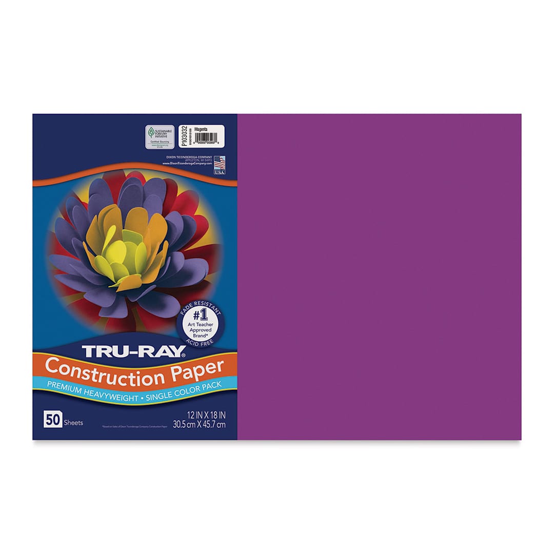 Open in modal - Pacon Tru-Ray Construction Paper - 12" x 18", Magenta, 50 Sheets