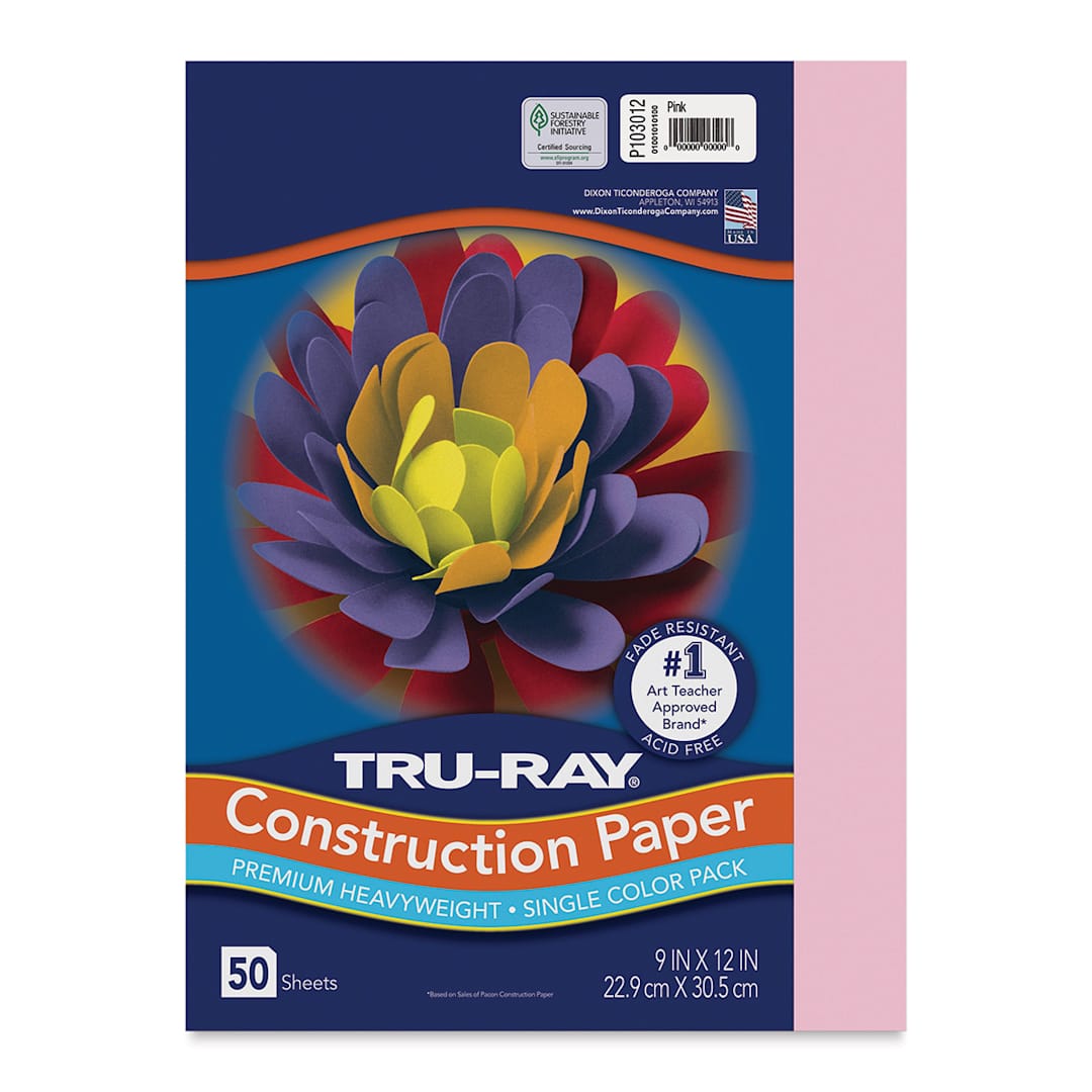 Open in modal - Pacon Tru-Ray Construction Paper - 9" x 12", Pink, 50 Sheets