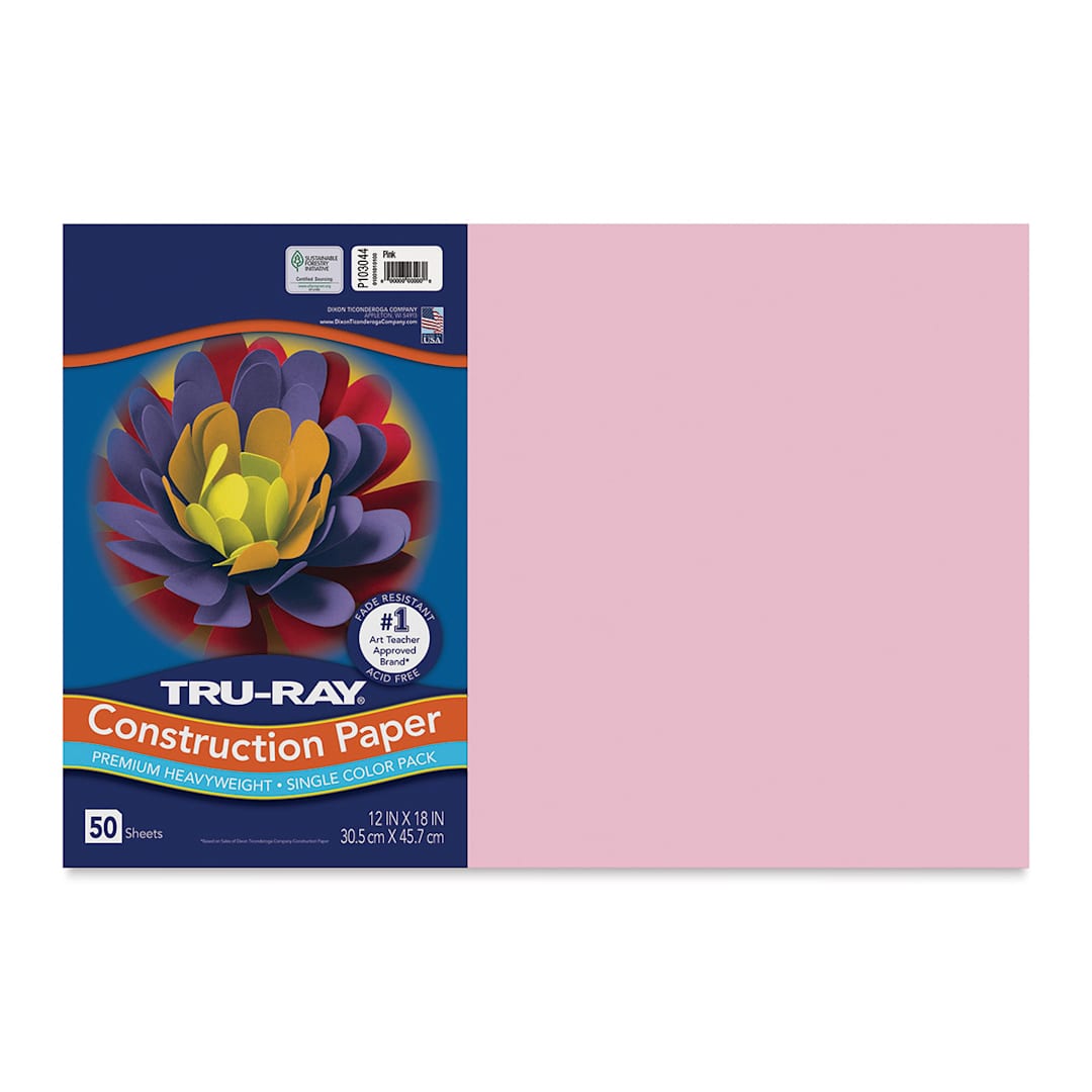 Open in modal - Pacon Tru-Ray Construction Paper - 12" x 18", Pink, 50 Sheets