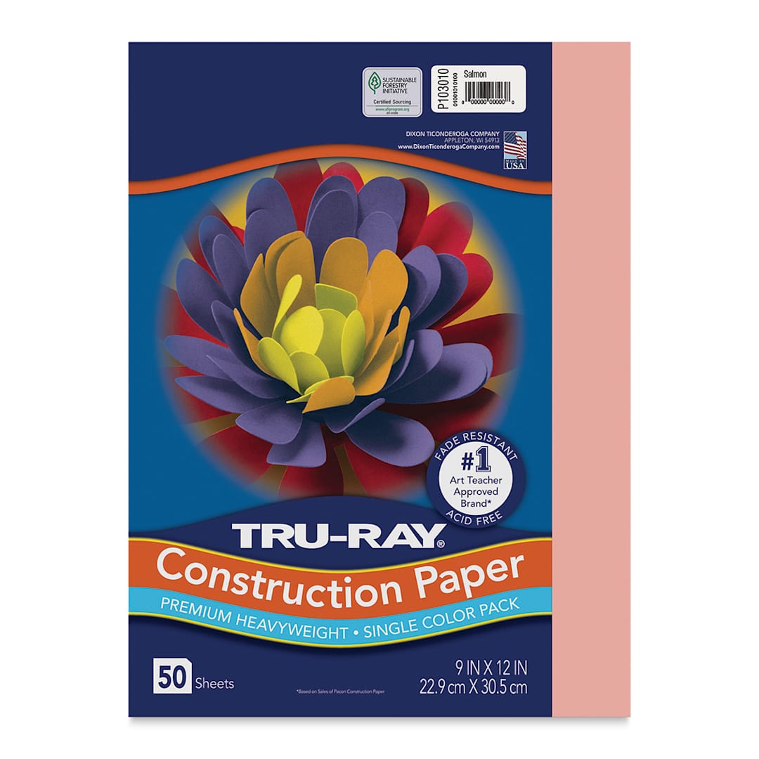Open in modal - Pacon Tru-Ray Construction Paper - 9" x 12", Salmon, 50 Sheets
