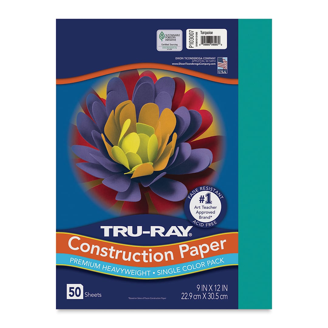 Open in modal - Pacon Tru-Ray Construction Paper - 9" x 12", Turquoise, 50 Sheets