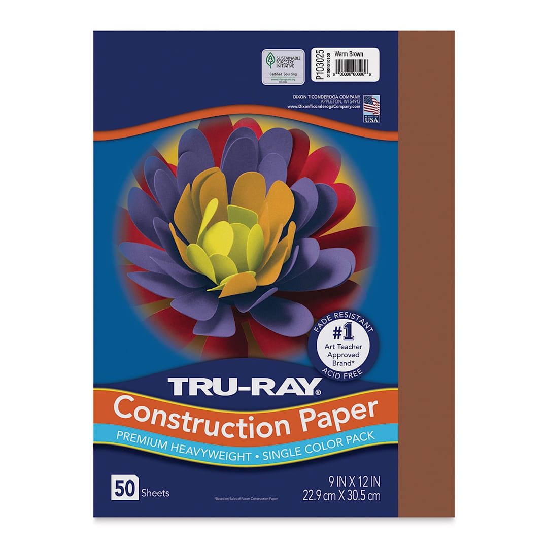 Open in modal - Pacon Tru-Ray Construction Paper - 9" x 12", Warm Brown, 50 Sheets