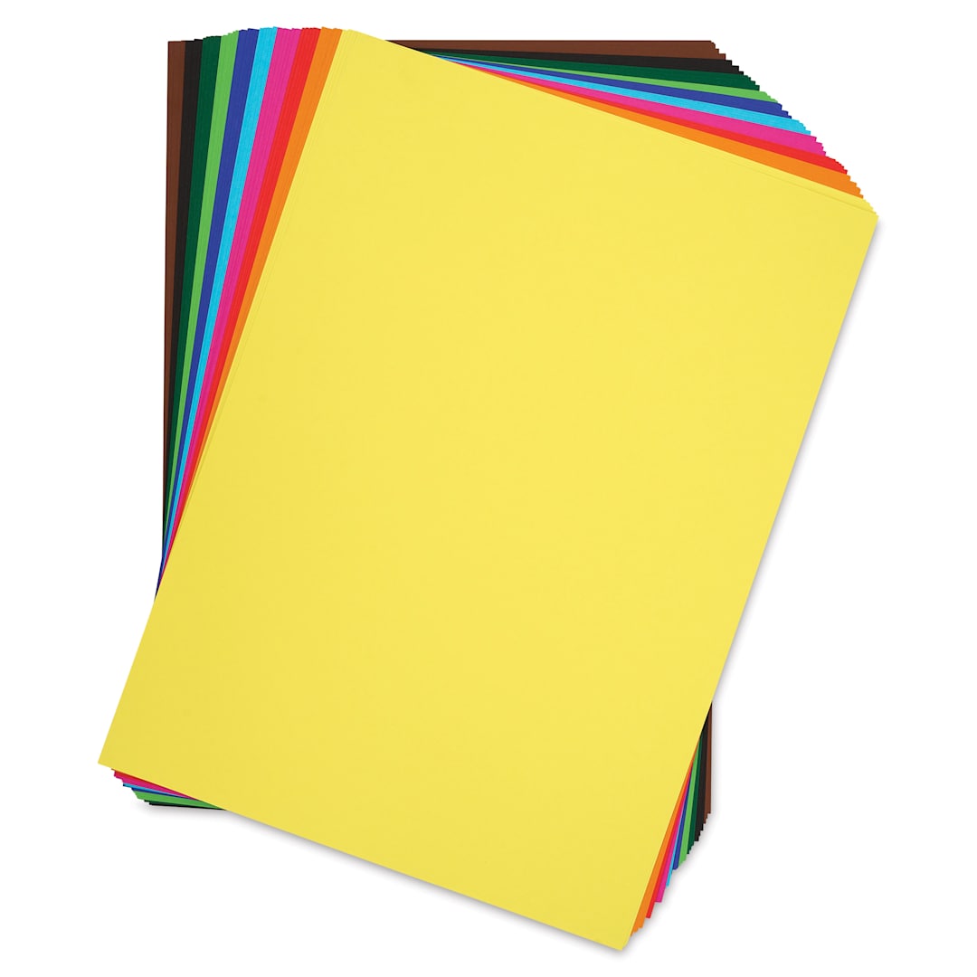 Open in modal - Blick Premium Cardstock - 18" x 24", Assorted, Pkg of 50, fanned out
