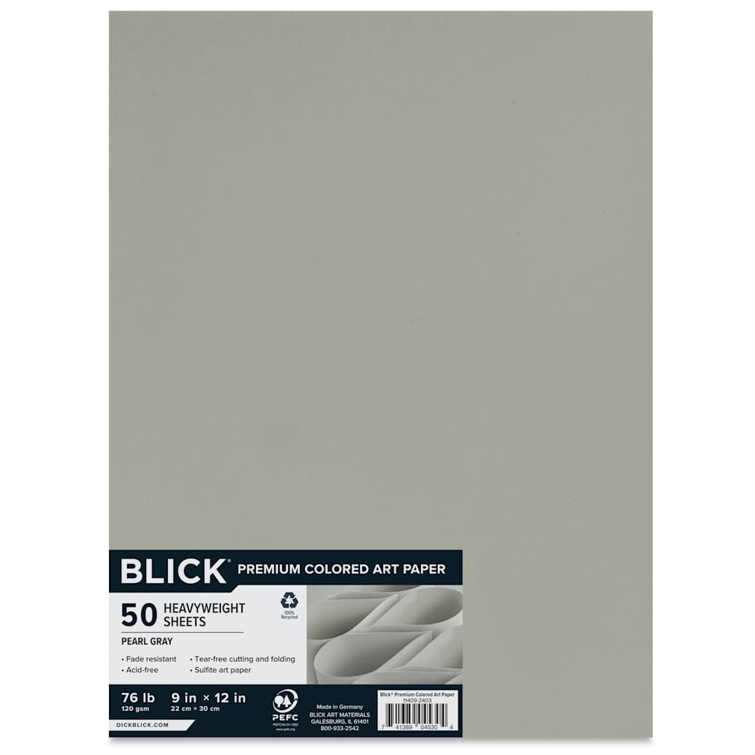 Open in modal - Blick Premium Colored Art Paper - 9" x 12", Pearl Gray, 50 Sheets