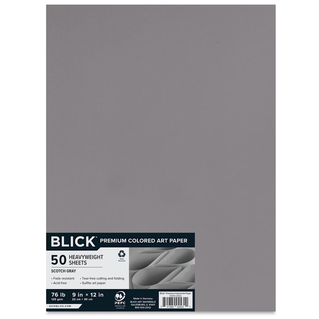 Open in modal - Blick Premium Colored Art Paper - 9" x 12", Scotch Gray, 50 Sheets