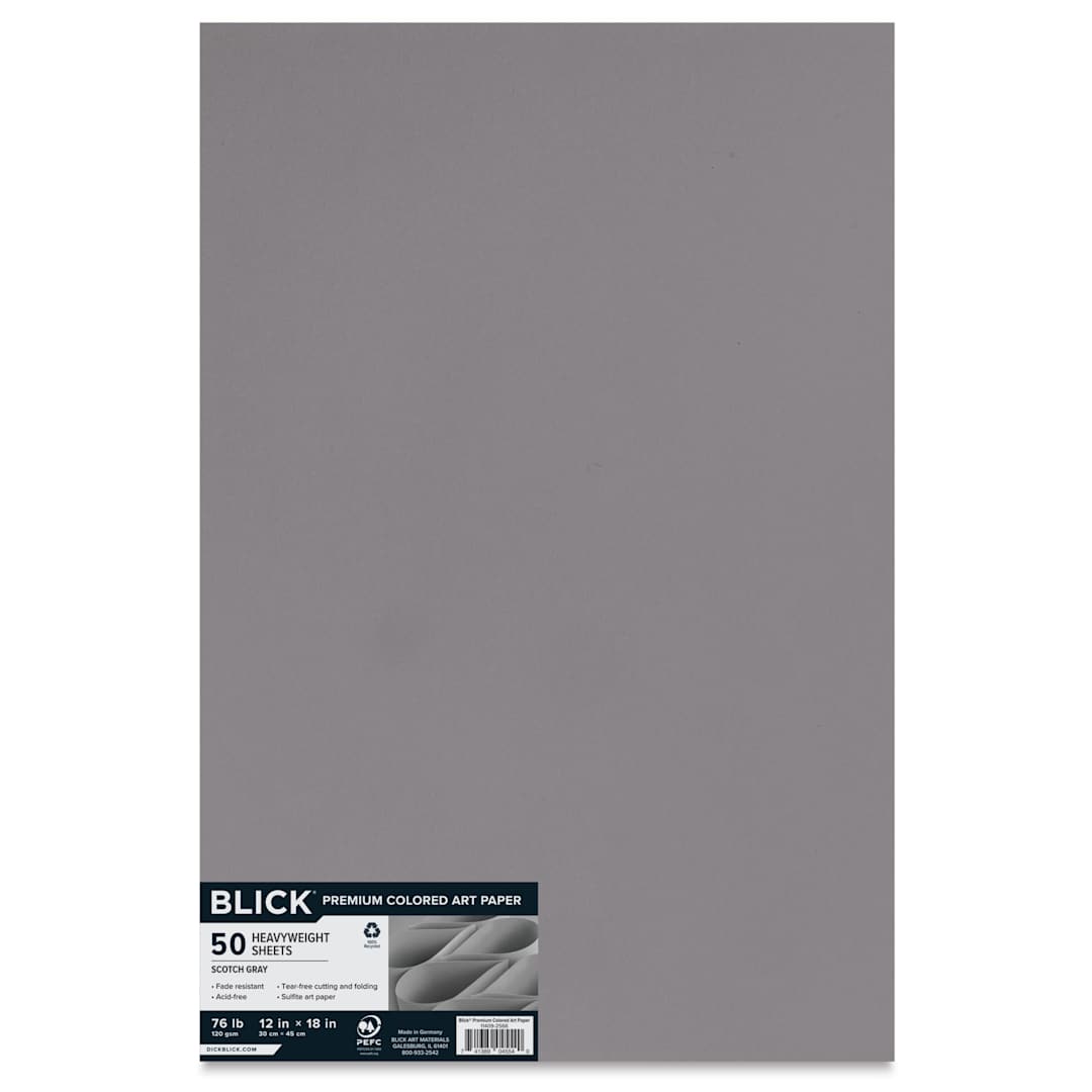 Open in modal - Blick Premium Colored Art Paper - 12" x 18", Scotch Gray, 50 Sheets