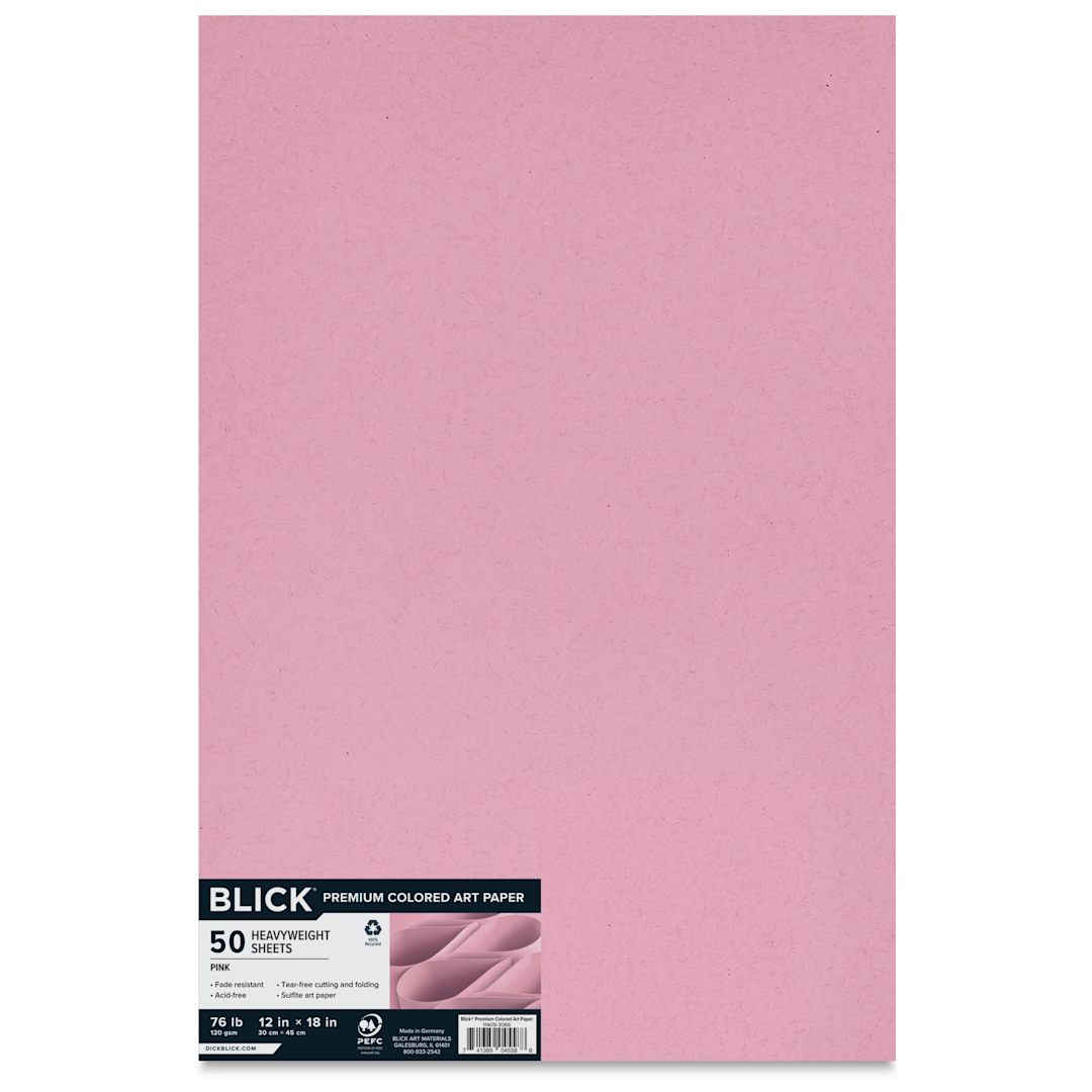 Open in modal - Blick Premium Colored Art Paper - 12" x 18", Pink, 50 Sheets