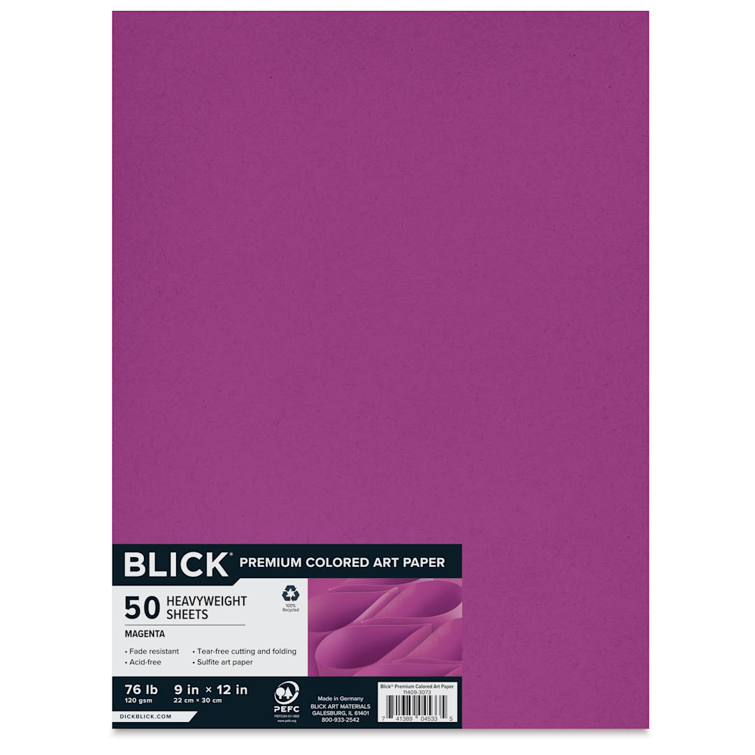 Open in modal - Blick Premium Colored Art Paper - 9" x 12", Magenta, 50 Sheets