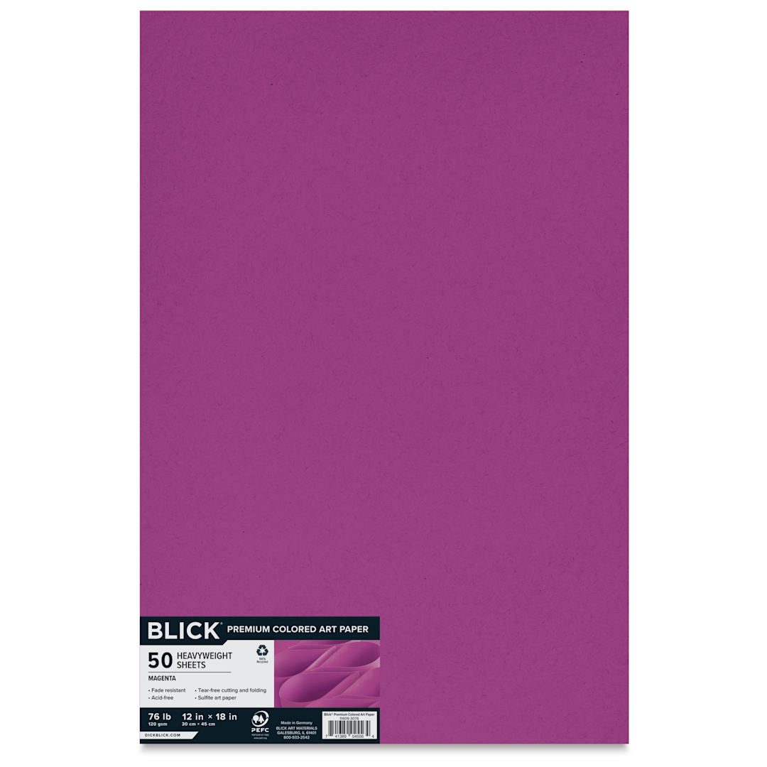 Open in modal - Blick Premium Colored Art Paper - 12" x 18", Magenta, 50 Sheets