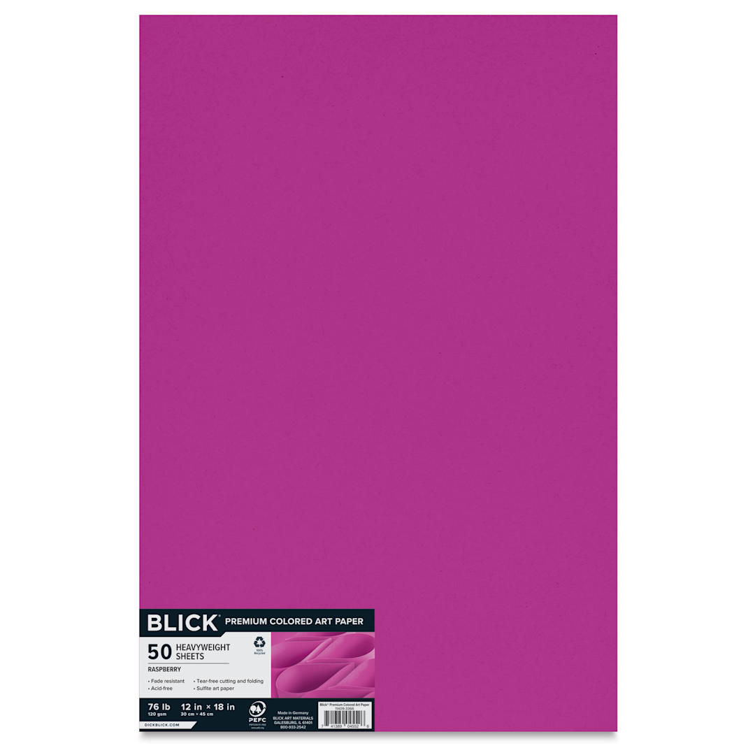 Open in modal - Blick Premium Colored Art Paper - 12" x 18", Raspberry, 50 Sheets