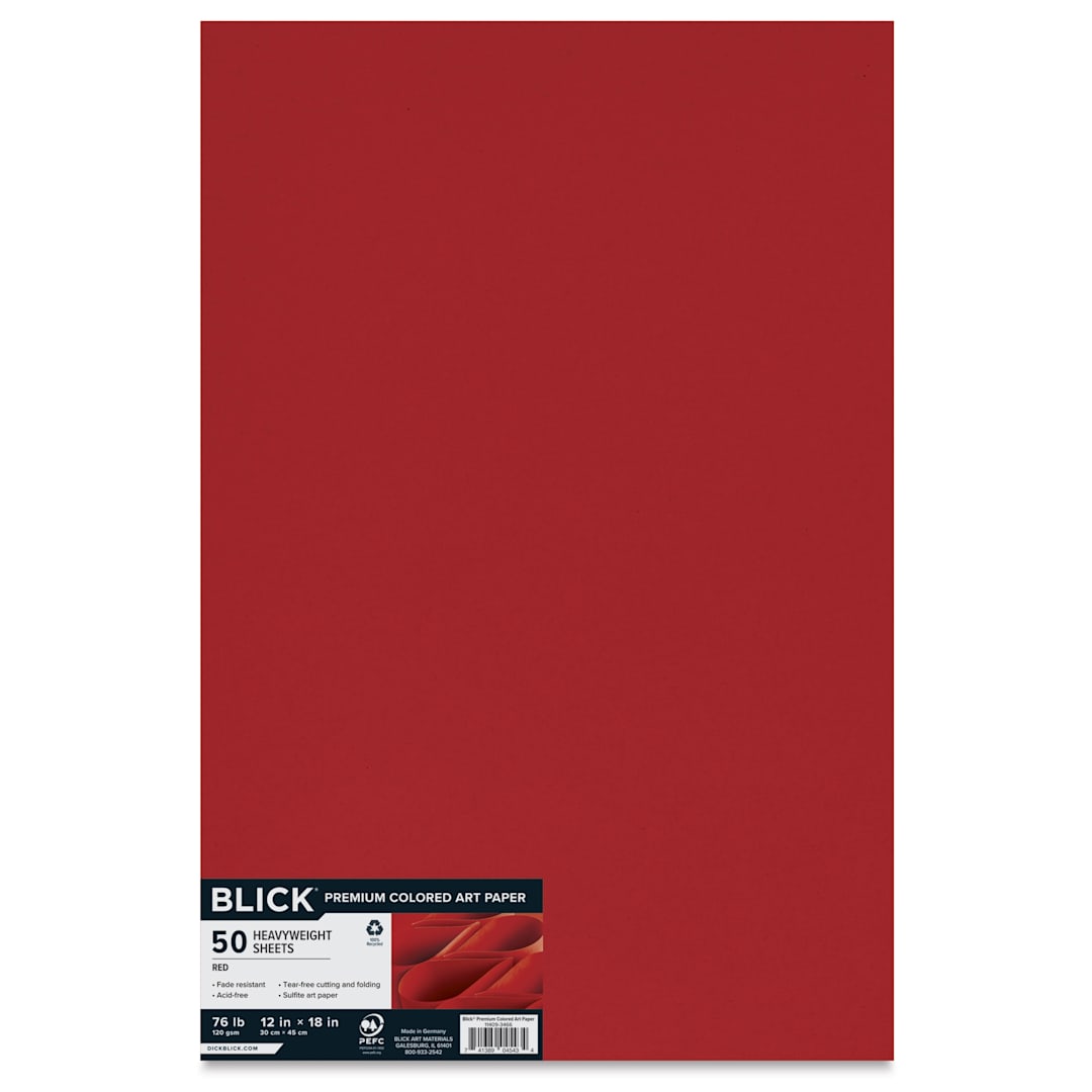 Open in modal - Blick Premium Colored Art Paper - 12" x 18", Red, 50 Sheets