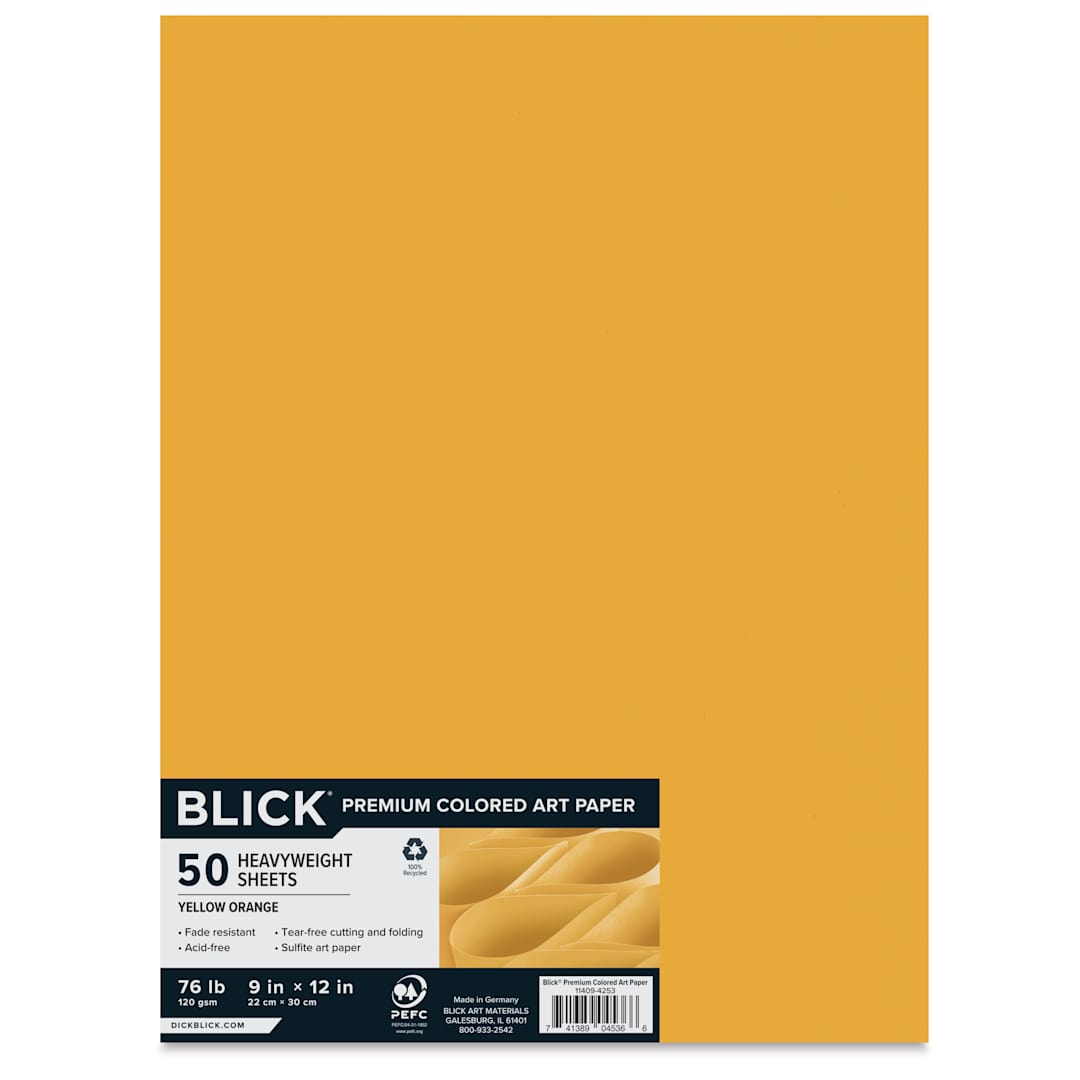 Open in modal - Blick Premium Colored Art Paper - 9" x 12", Yellow Orange, 50 Sheets