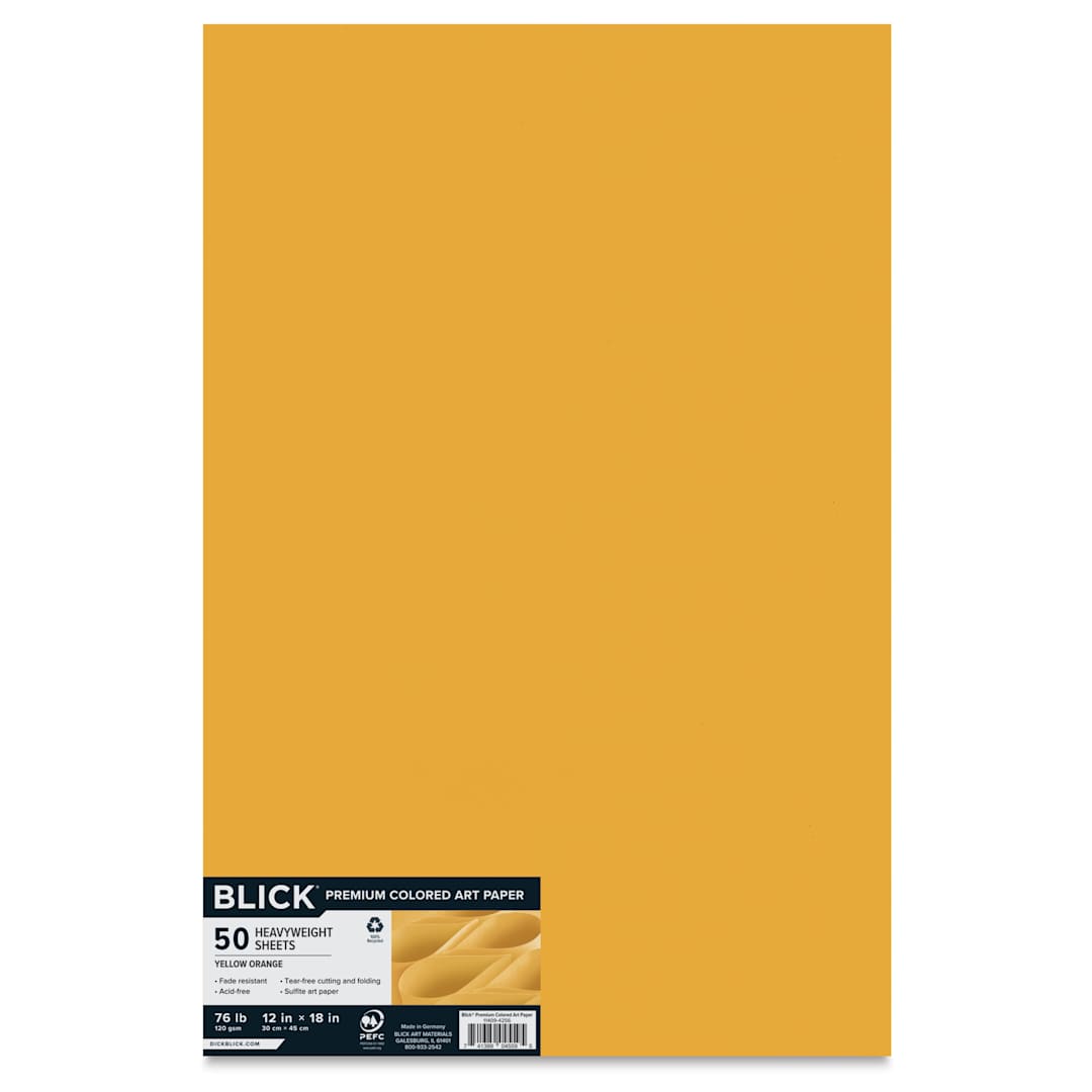 Open in modal - Blick Premium Colored Art Paper - 12" x 18", Yellow Orange, 50 Sheets