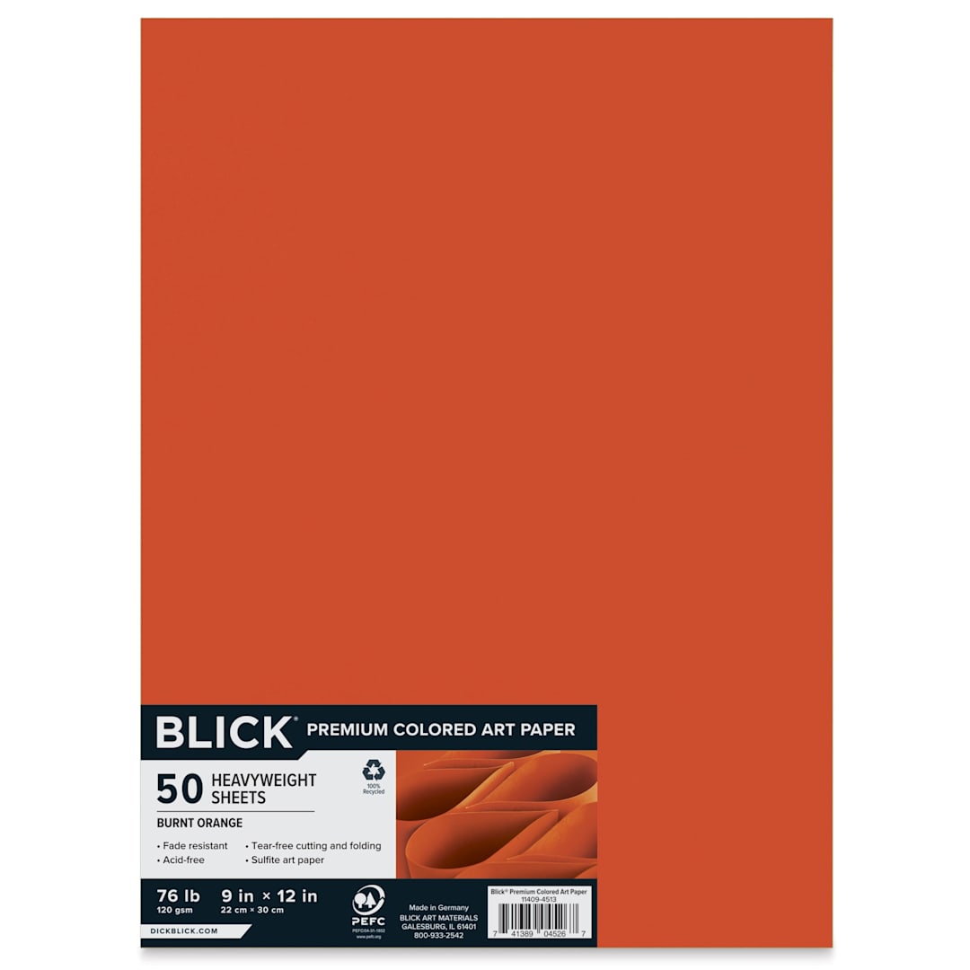 Open in modal - Blick Premium Colored Art Paper - 9" x 12", Burnt Orange, 50 Sheets