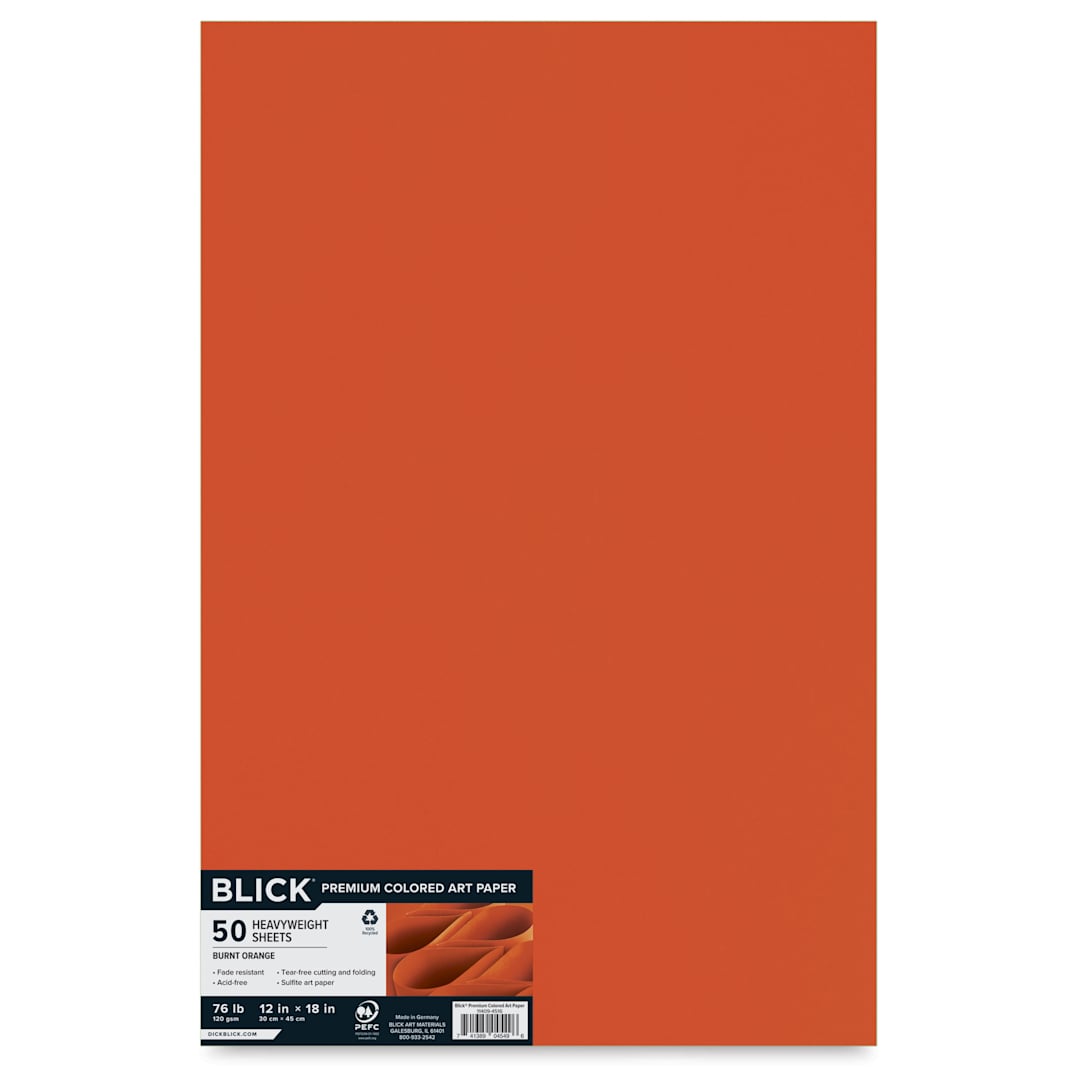 Open in modal - Blick Premium Colored Art Paper - 12" x 18", Orange, 50 Sheets