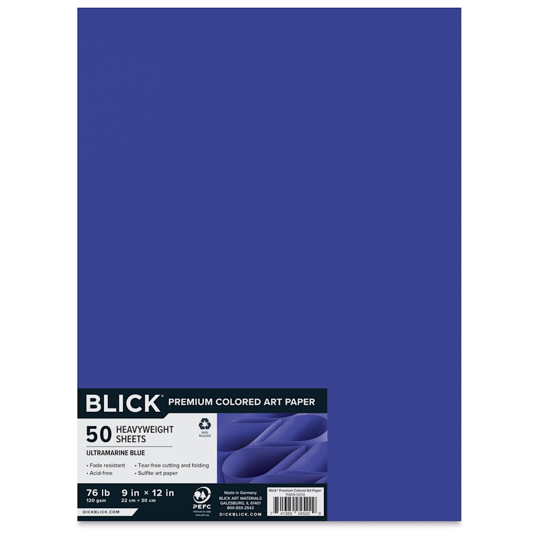 Open in modal - Blick Premium Colored Art Paper - 9" x 12", Blue, 50 Sheets