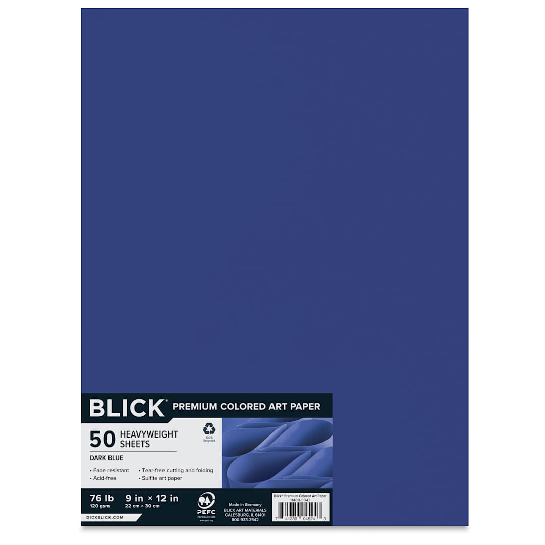 Open in modal - Blick Premium Colored Art Paper - 9" x 12", Dark Blue, 50 Sheets