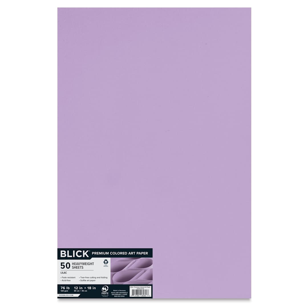 Open in modal - Blick Premium Colored Art Paper - 12" x 18", Lilac, 50 Sheets