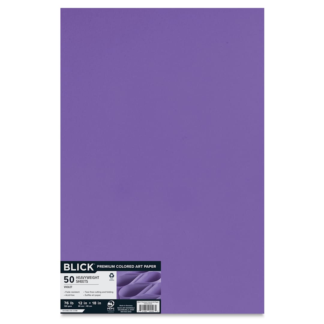 Open in modal - Blick Premium Colored Art Paper - 12" x 18", Violet, 50 Sheets
