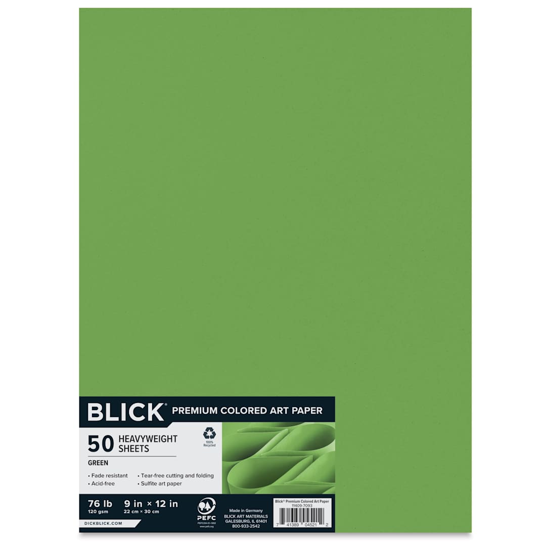 Open in modal - Blick Premium Colored Art Paper - 9" x 12", Green, 50 Sheets
