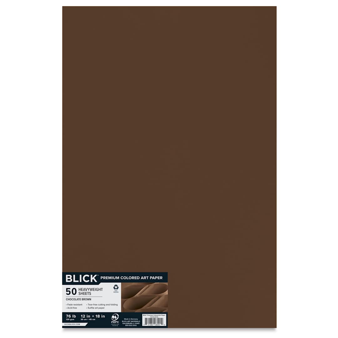 Open in modal - Blick Premium Colored Art Paper - 12" x 18", Chocolate Brown, 50 Sheets