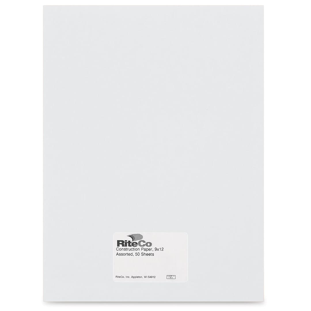 Open in modal - RiteCo Construction Paper - Bright White, 9" x 12", 50 Sheets