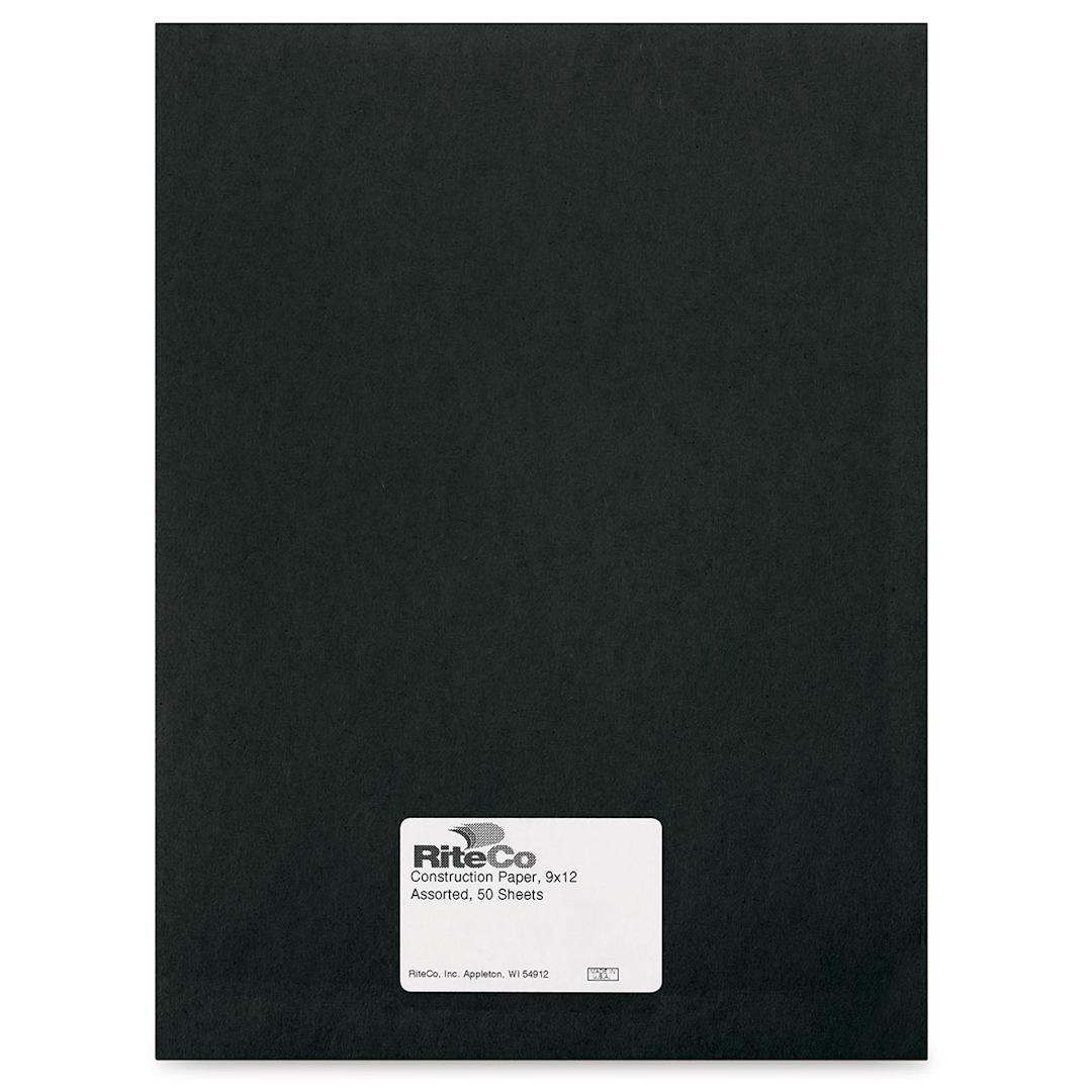 Open in modal - RiteCo Construction Paper - Black, 9" x 12", 50 Sheets