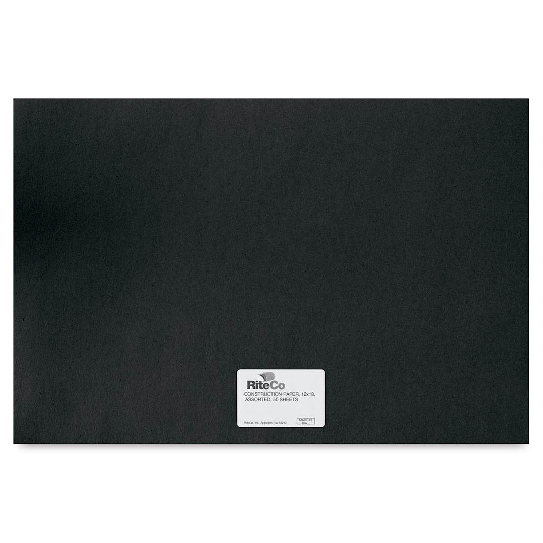 Open in modal - RiteCo Construction Paper - Black, 12" x 18, 50 Sheets