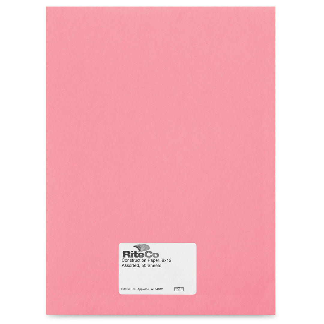 Open in modal - RiteCo Construction Paper - Pink, 9" x 12", 50 Sheets