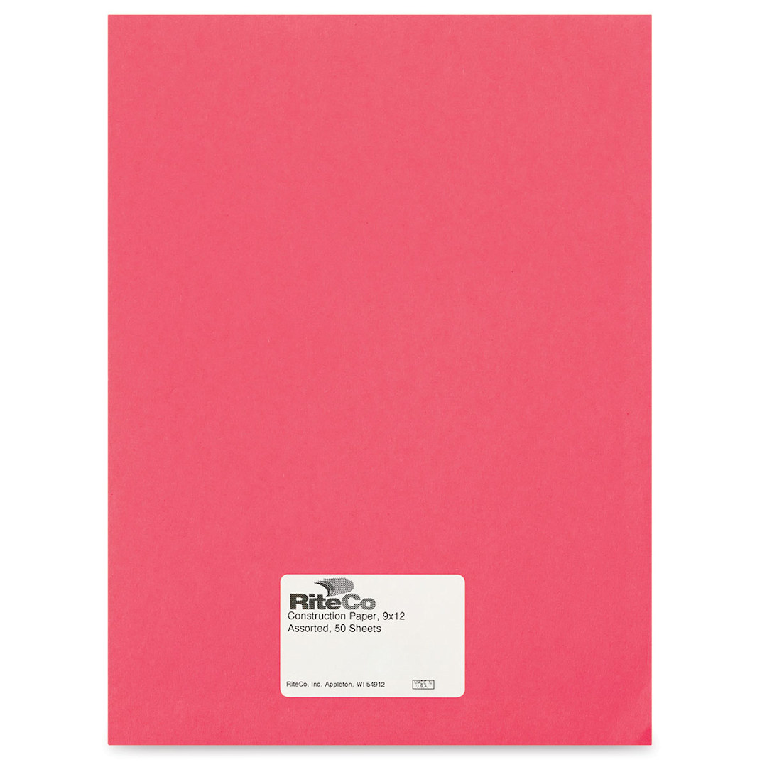 Open in modal - RiteCo Construction Paper - Scarlet, 9" x 12", 50 Sheets