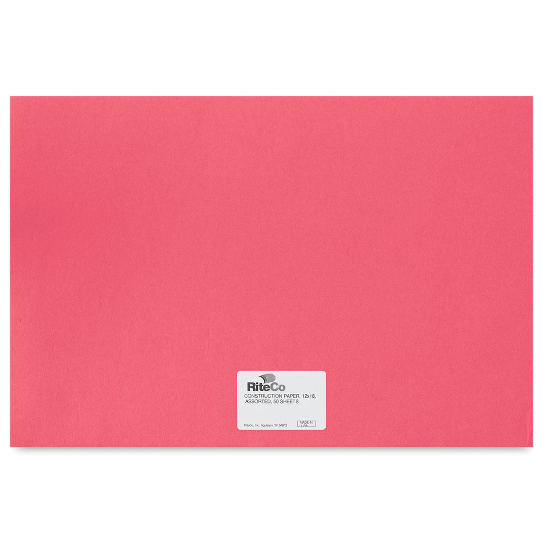 Open in modal - RiteCo Construction Paper - Scarlet, 12" x 18", 50 Sheets