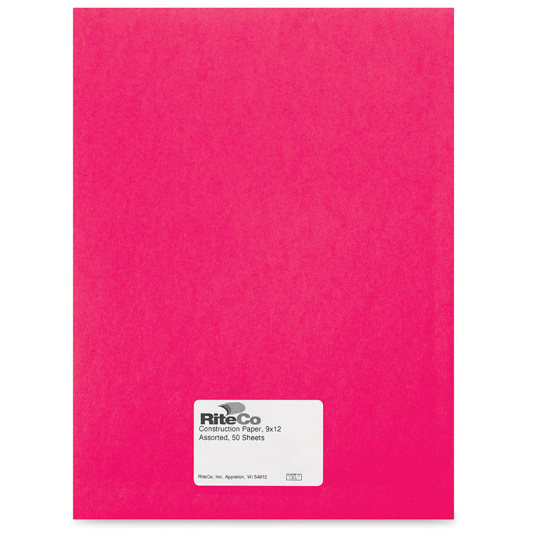 Open in modal - RiteCo Construction Paper - Hot Pink, 9" x 12", 50 Sheets