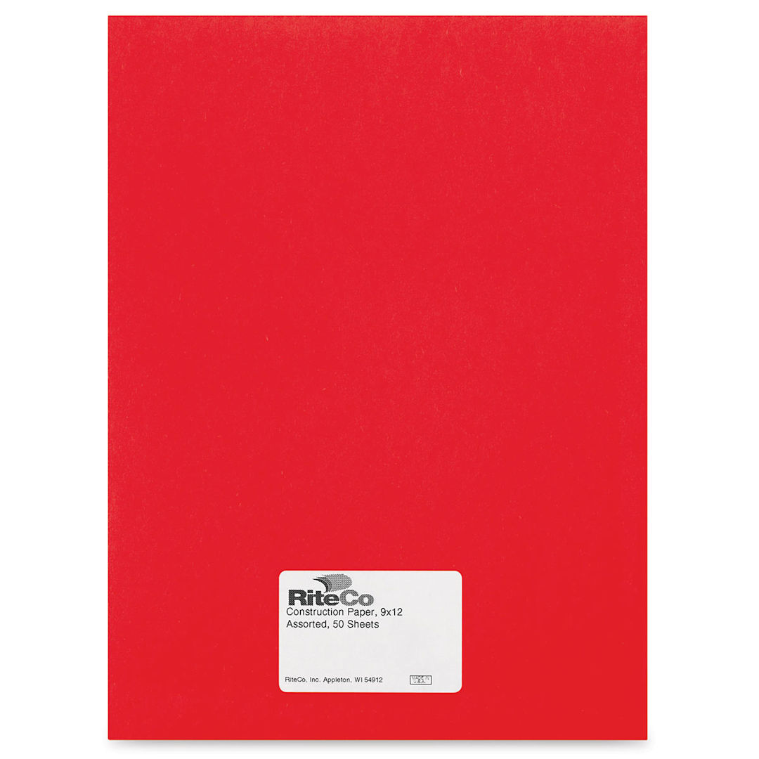 Open in modal - RiteCo Construction Paper - Holiday Red, 9" x 12", 50 Sheets