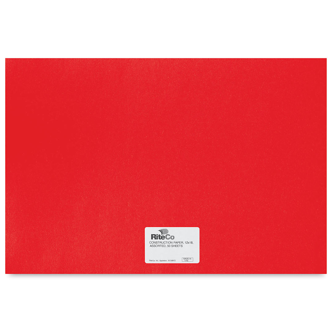 Open in modal - RiteCo Construction Paper - Holiday Red, 12" x 18", 50 Sheets