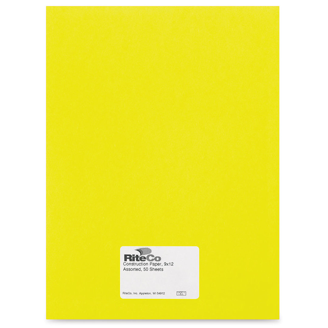 Open in modal - RiteCo Construction Paper - Yellow, 9" x 12", 50 Sheets