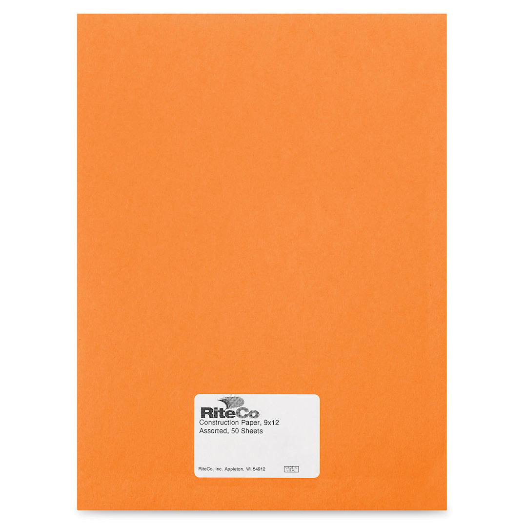 Open in modal - RiteCo Construction Paper - Orange, 9" x 12", 50 Sheets