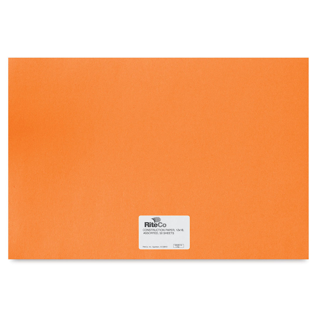 Open in modal - RiteCo Construction Paper - Orange, 12" x 18", 50 Sheets