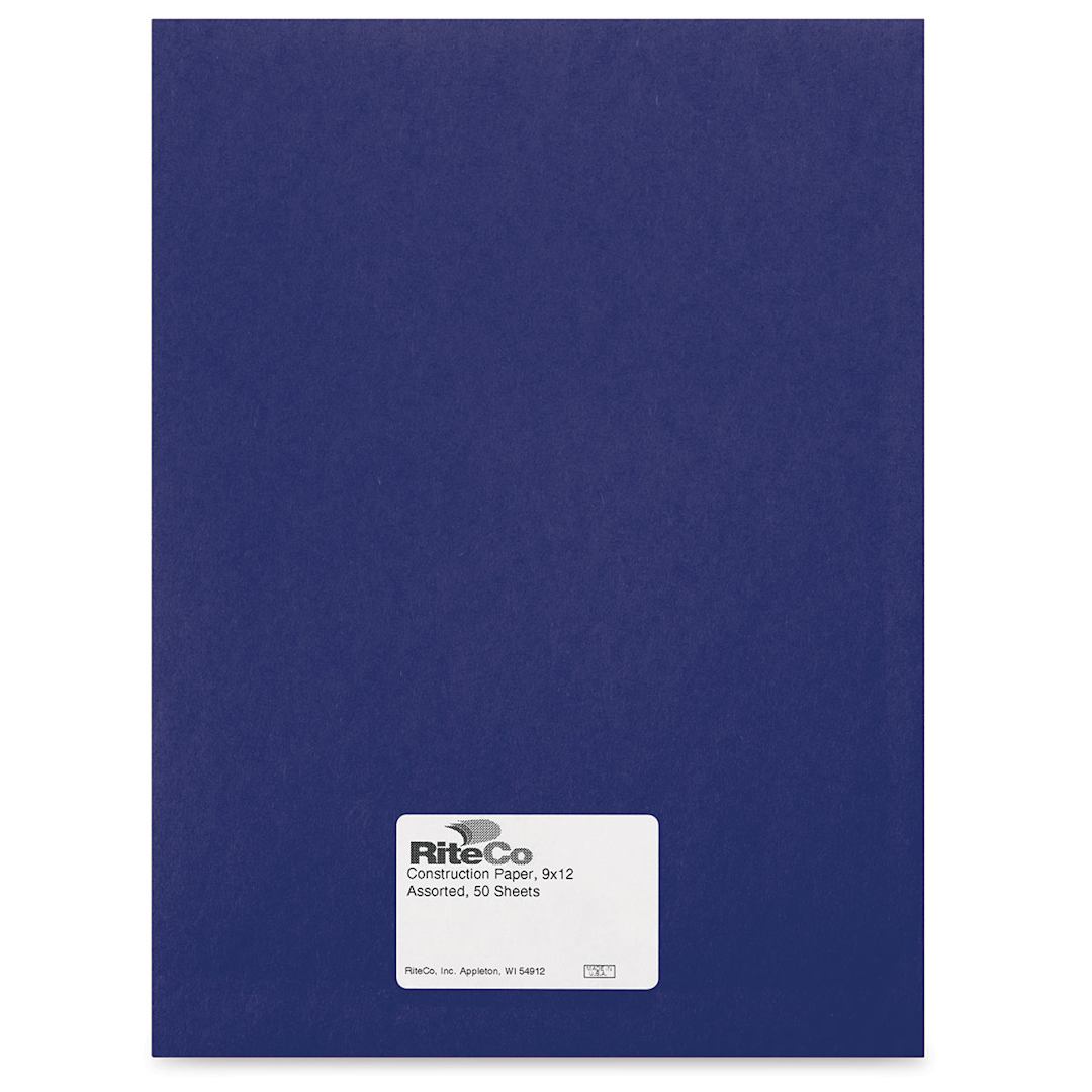 Open in modal - RiteCo Construction Paper - Dark Blue, 9" x 12", 50 Sheets