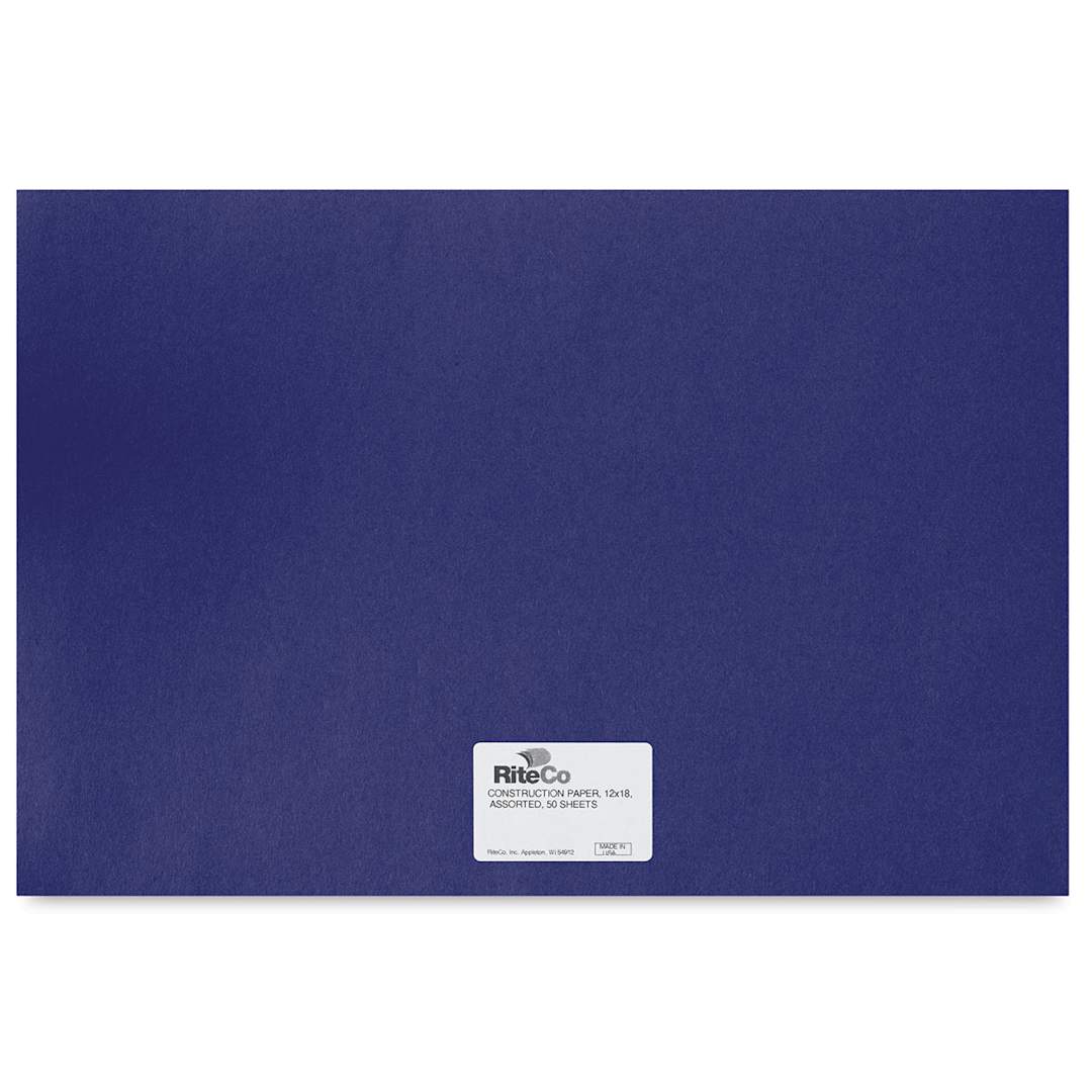 Open in modal - RiteCo Construction Paper - Dark Blue, 12" x 18", 50 Sheets