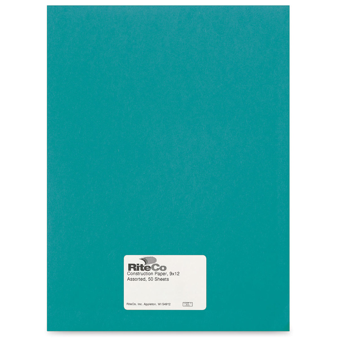Open in modal - RiteCo Construction Paper - Turquoise, 9" x 12", 50 Sheets