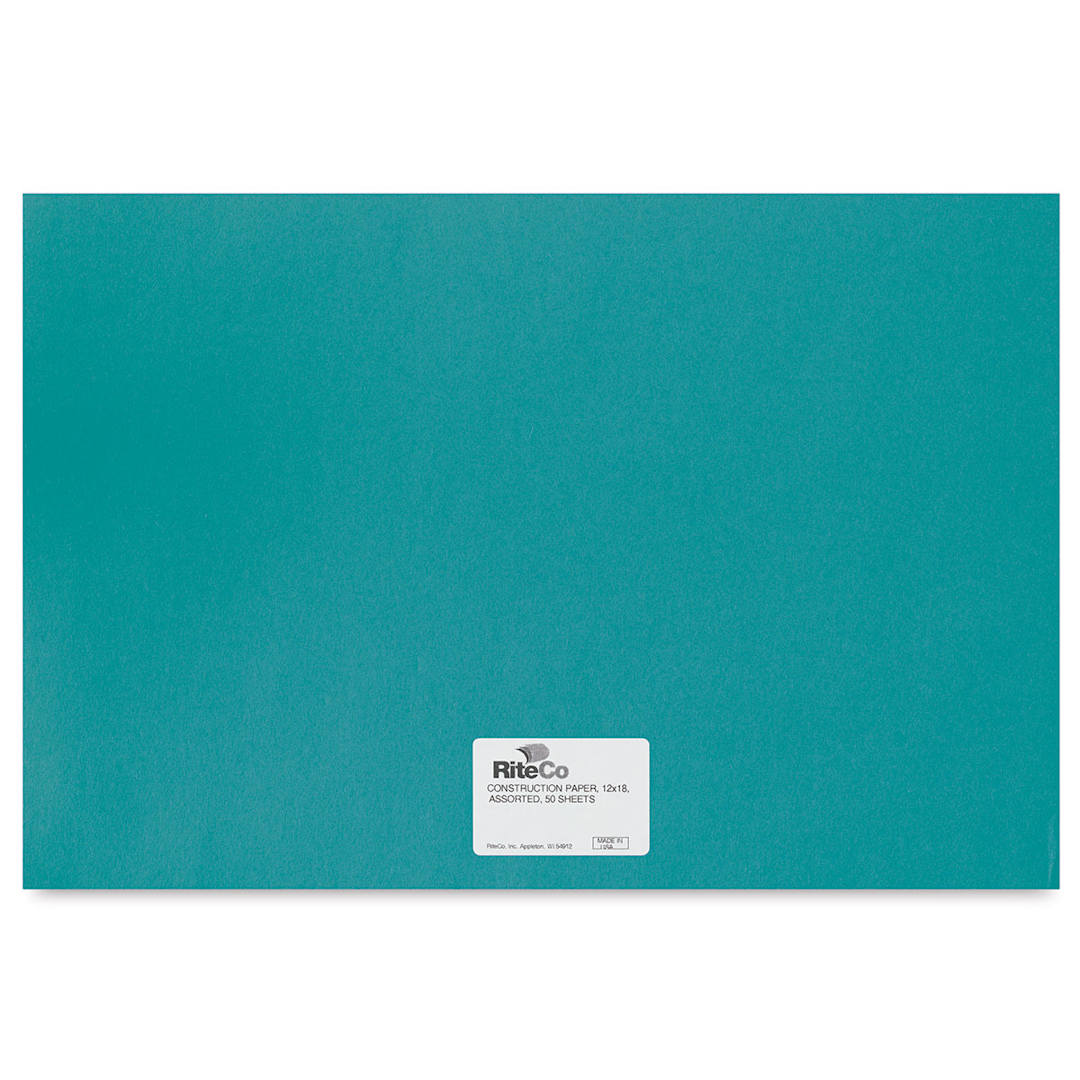 Open in modal - RiteCo Construction Paper - Turquoise, 12" x 18", 50 Sheets