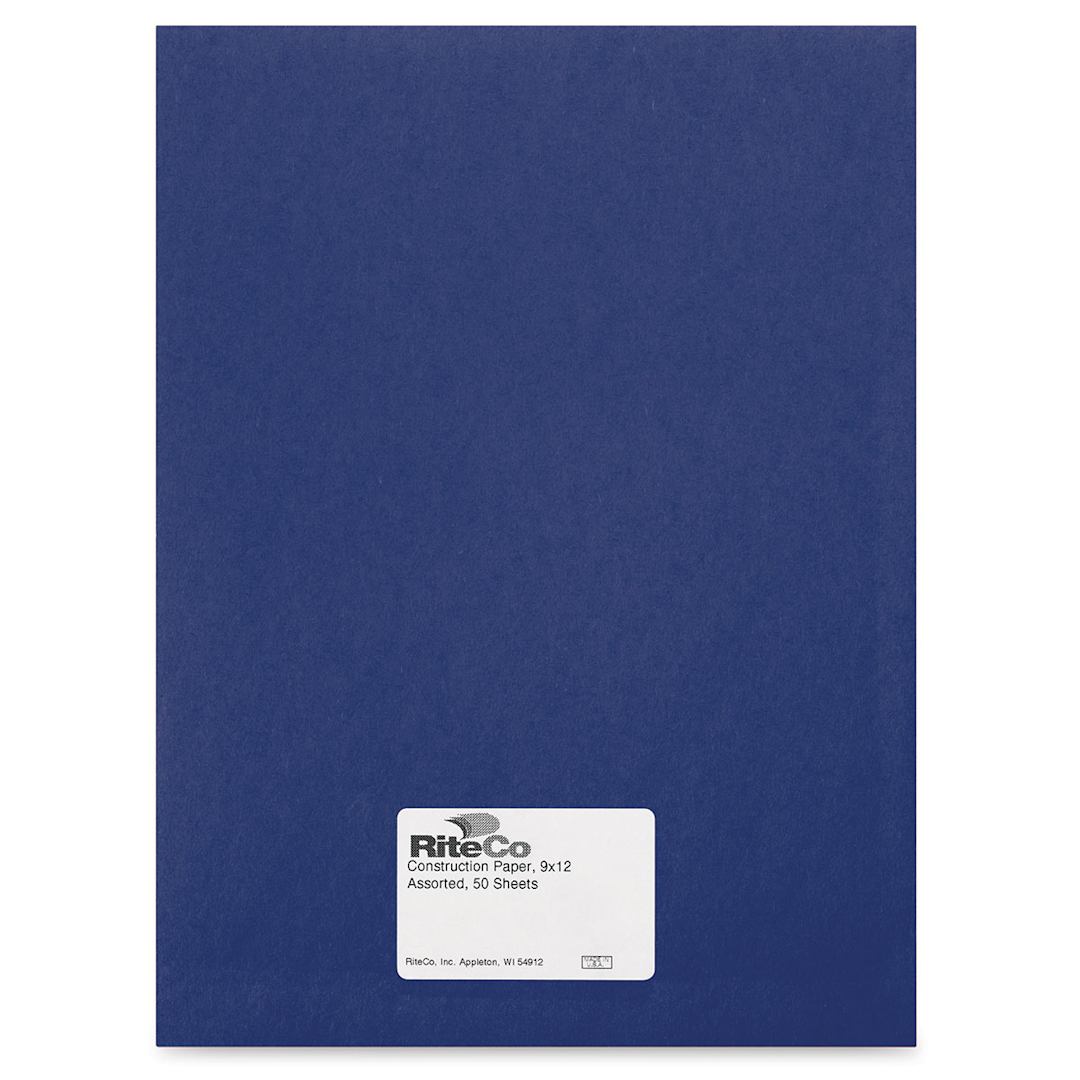 Open in modal - RiteCo Construction Paper - Bright Blue, 9" x 12", 50 Sheets