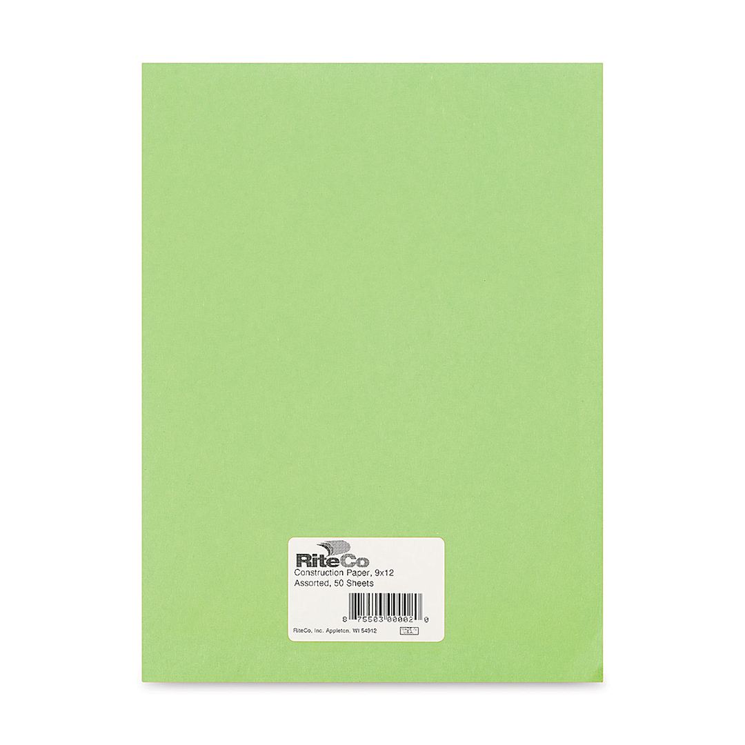Open in modal - RiteCo Construction Paper - Bright Green, 9" x 12", 50 Sheets