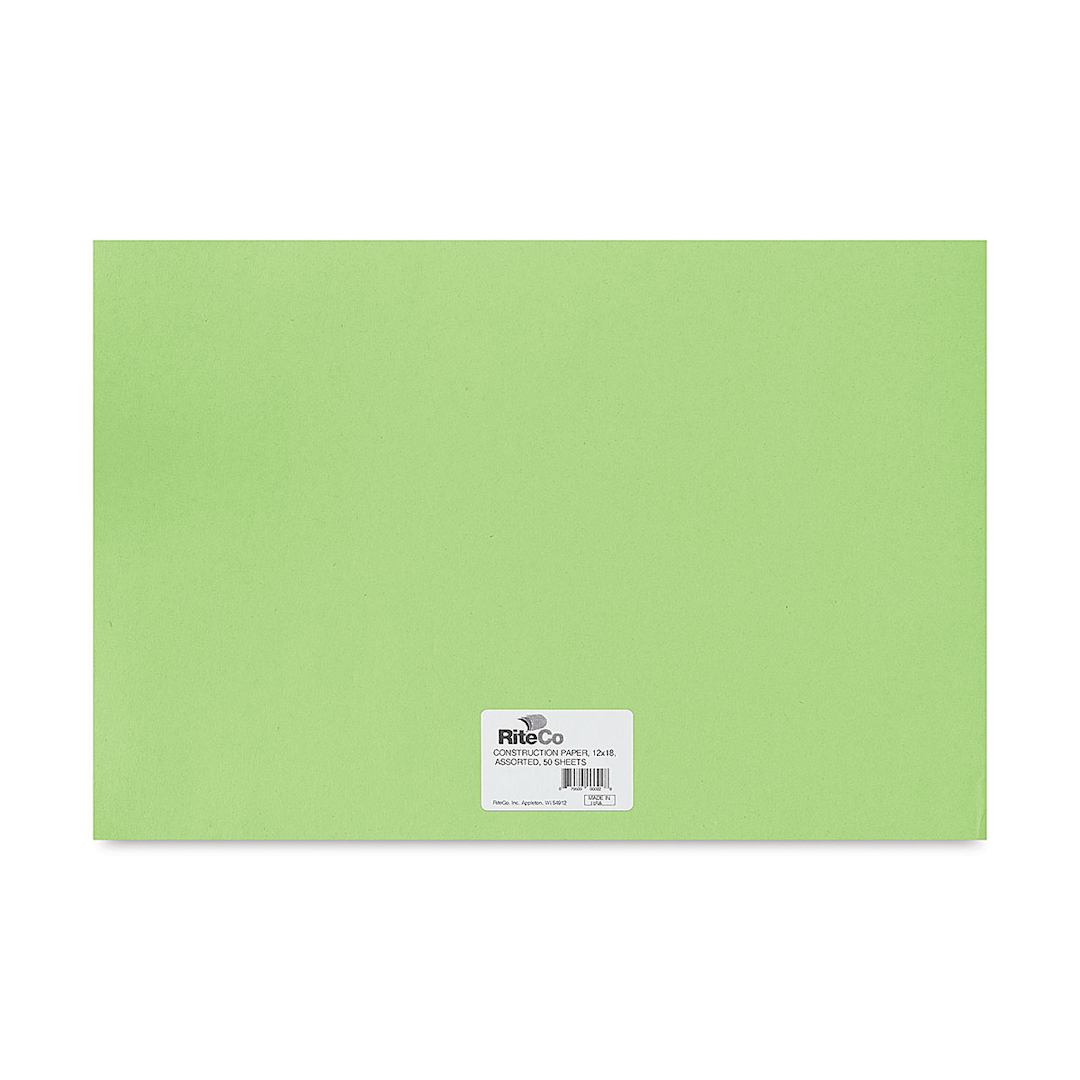 Open in modal - RiteCo Construction Paper - Bright Green, 12" x 18", 50 Sheets