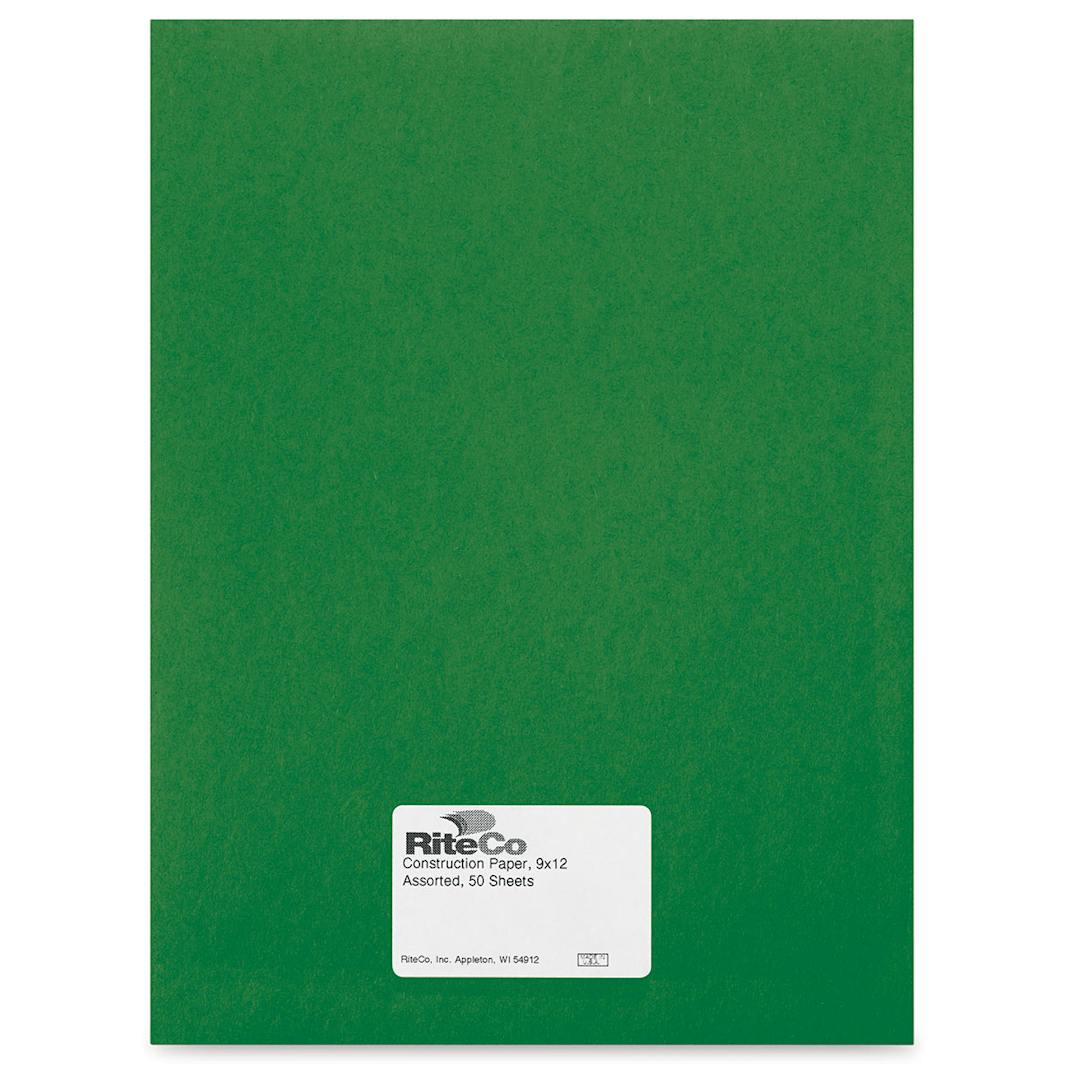 Open in modal - RiteCo Construction Paper - Holiday Green, 9" x 12", 50 Sheets